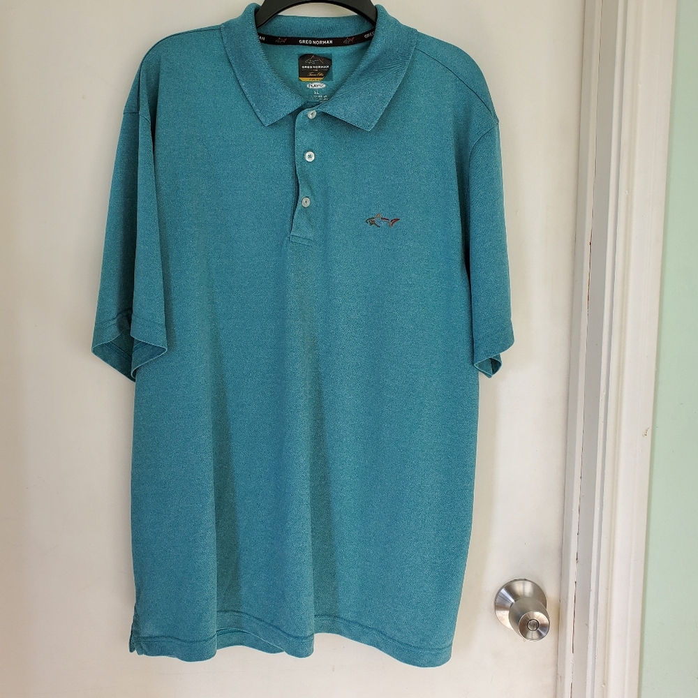 Greg Norman Men's Teal Polo Shirt Sz.XL